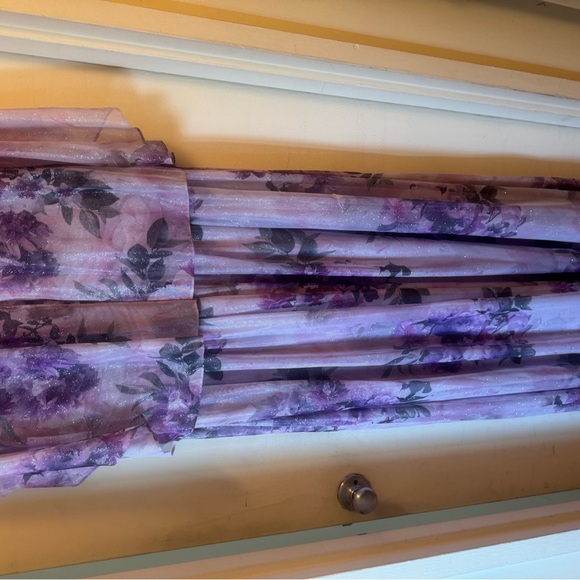 Elegant Purple Floral Women's Dress - Picture 13 of 15